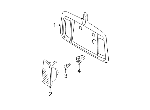 2004 Lincoln LS Backup & License Lamps Lamp Assembly Diagram for 3W4Z-15501-AA