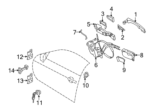 2015 Infiniti QX50 Front Door Rod-Key Lock, LH Diagram for 80515-1BA0A