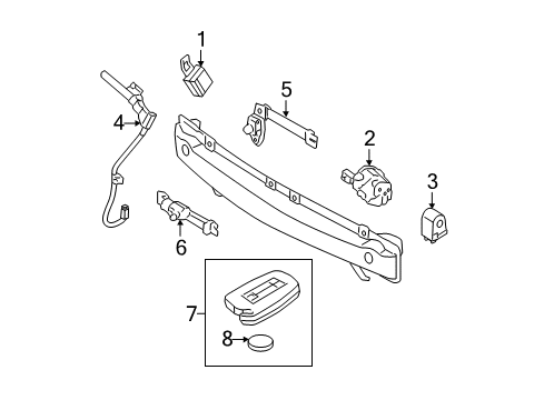 2012 Hyundai Equus Anti-Theft Components Receiver Assembly-Keyless Entry Diagram for 95470-3N100