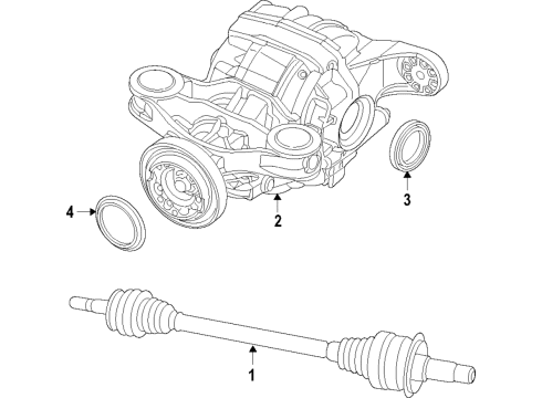 2009 Dodge Challenger Rear Drive Axles, Differential, Propeller Shaft Drive Shaft Diagram for 4593869AA