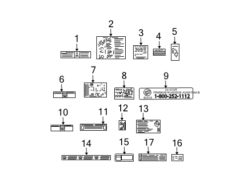 2002 Buick Rendezvous Information Labels Caution Label Diagram for 10444757