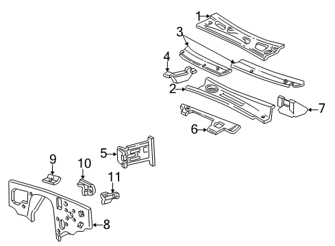 2006 Ford E-150 Cowl Dash Panel Diagram for 5C2Z-1501610-BA