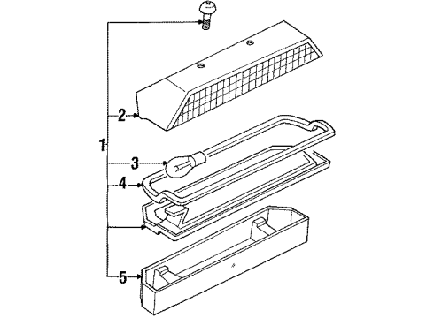 1989 Nissan Pulsar NX High Mount Lamps Lamp-Stop Diagram for 26590-85M10