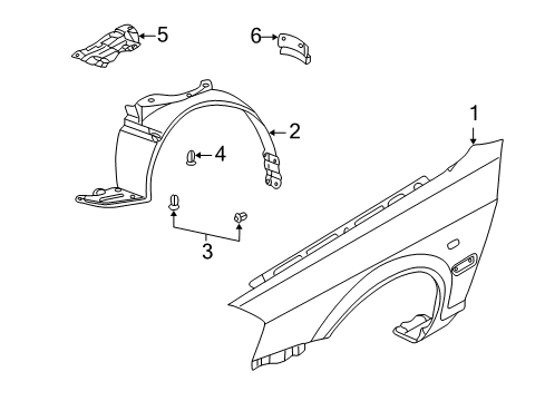 2003 Kia Optima Fender & Components Guard Assembly-Front Wheel Diagram for 868123C200