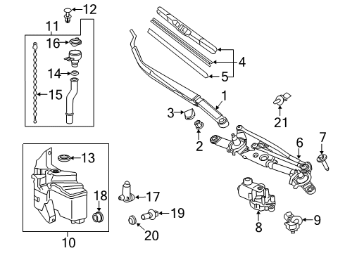 2022 Toyota Corolla Wiper & Washer Components Linkage Assembly Diagram for 85150-12B80