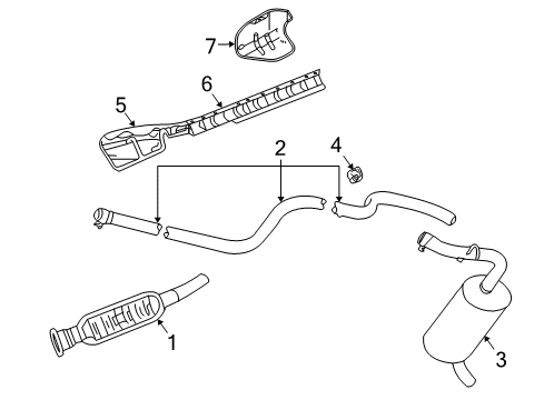 2006 Chrysler PT Cruiser Exhaust Components Catalytic Converter Diagram for 5085700AB