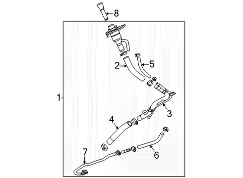 2022 Chevrolet Tahoe Fuel System Components Lower Hose Diagram for 84564113