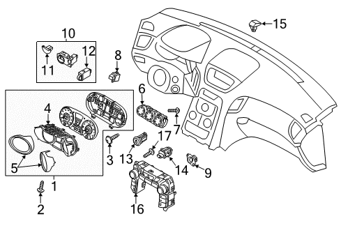 2015 Hyundai Genesis Coupe Ignition Lock Unit Assembly-Multi Gauge Diagram for 94300-2M850