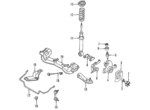 1996 Nissan 300ZX Front Suspension Components, Lower Control Arm, Stabilizer Bar BAFFLE Front Brake Diagram for 41150-37P01