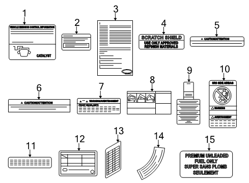 2014 Infiniti QX70 Information Labels Label-Fuse Block Diagram for 24313-3WZ0A