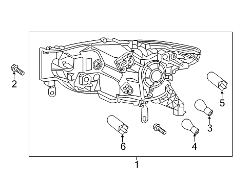 2017 Infiniti QX60 Bulbs Right Headlight Assembly Diagram for 26010-9NF0D