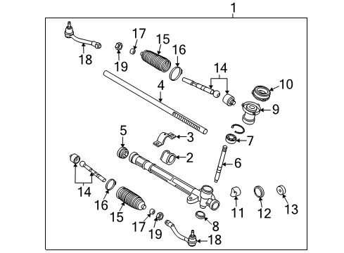 2011 Kia Rio5 Steering Column & Wheel, Steering Gear & Linkage Plug-Yoke Diagram for 565241G000