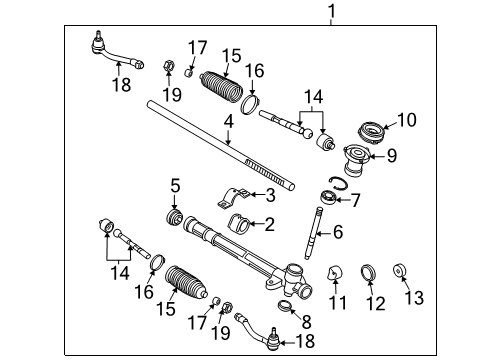 2011 Kia Rio5 Steering Column & Wheel, Steering Gear & Linkage Gear Assembly-Steering Diagram for 565001G000