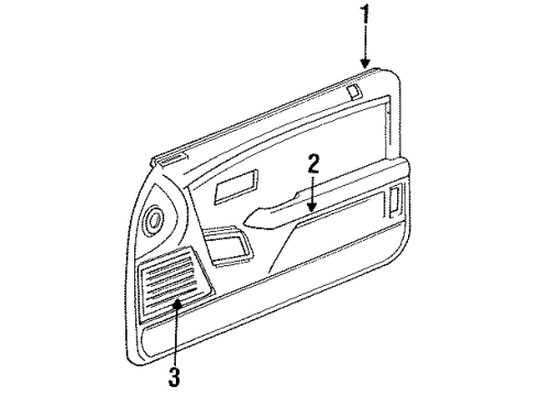 1993 Chrysler LeBaron Interior Trim - Door Door Armrest Diagram for HC46LM6