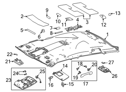 2016 Toyota Mirai Interior Trim - Roof Map Lamp Bulb Diagram for 81936-12150