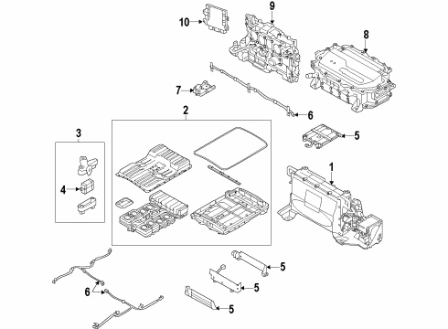 2011 Nissan Leaf Traction Motor Components, Battery Heater Assembly-Battery, RH Diagram for 295U0-3NA0A