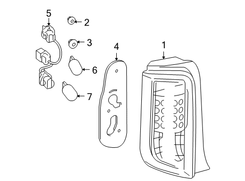 2010 Scion xB Bulbs Tail Lamp Assembly Gasket Diagram for 81554-12A60