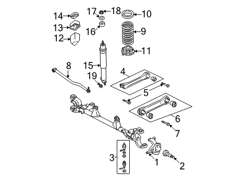 1999 Jeep Grand Cherokee Front Axle, Lower Control Arm, Upper Control Arm, Stabilizer Bar, Suspension Components Shaft-Dummy Diagram for 5012438AA