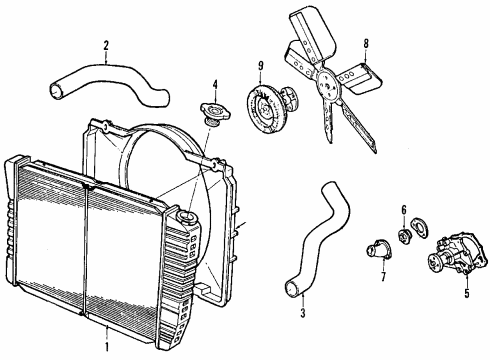 1985 Buick Electra Cooling System, Radiator, Water Pump, Cooling Fan Pump Pkg-Water(All Non A/C) (Asbestos) Diagram for 231886