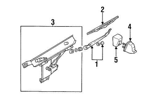 1993 Nissan Pathfinder Lift Gate - Wiper & Washer Components Rear Window Wiper Arm Assembly Diagram for 28780-41G05