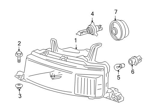 2005 Scion xB Bulbs Composite Headlamp Diagram for 81130-52440