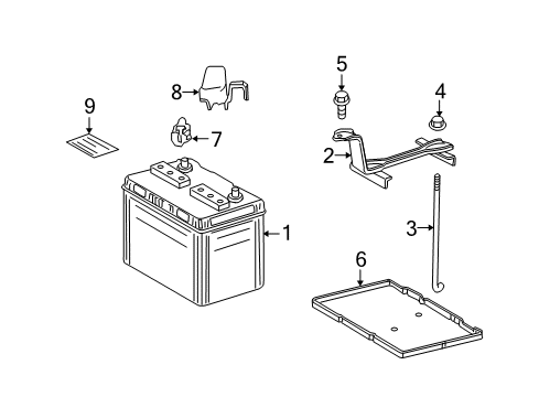 2010 Toyota Highlander Battery Hold Down Diagram for 74404-0E040