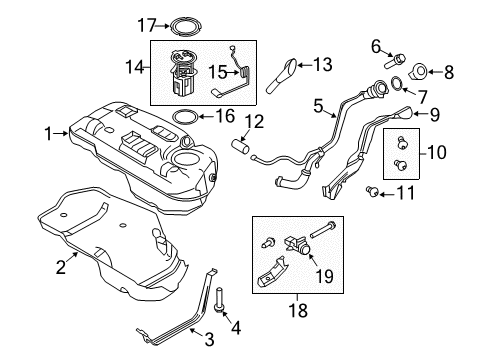 2012 Ford Escape Fuel Supply Fuel Tank Diagram for AM6Z-9002-D