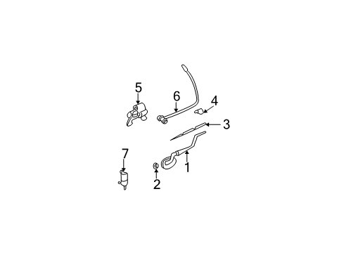 Diagram for 2007 Chevrolet Trailblazer Rear Wiper Components