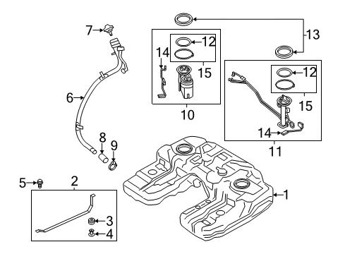 2016 BMW X5 Fuel Supply Fuel Tank Diagram for 16117386367