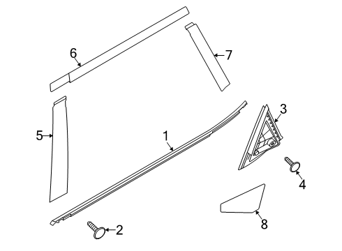 2021 Kia Soul Exterior Trim - Rear Door MOULDING Assembly-Rr Dr Diagram for 83840K0000