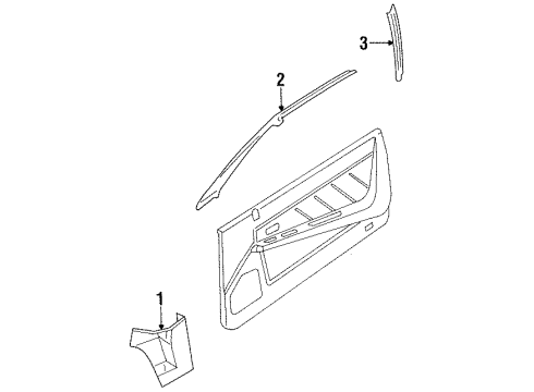 1992 Infiniti M30 Interior Trim - Pillars, Rocker & Floor Garnish-Windshield Pillar, RH Diagram for 76911-F6606