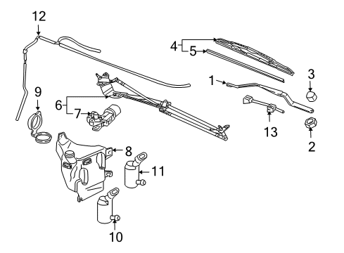 2006 Saturn Relay Wiper & Washer Components Rear Washer Pump Diagram for 12335842