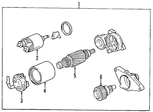 1997 Acura RL Starter Starter Motor Assembly (Reman) Diagram for 06312-P5A-505RM