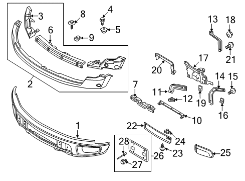 2013 Ford F-150 Front Bumper Upper Cover Diagram for AL3Z-17D957-CPTM