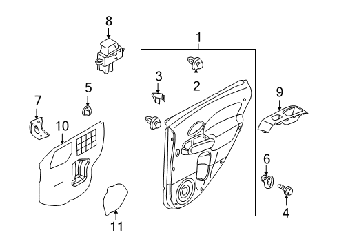 2014 Nissan Cube Rear Door Screen-Seal Rear RH Diagram for 82860-1FE0A