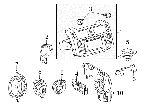 2014 Toyota 4Runner Sound System Receiver Mount Bracket Diagram for 86211-35110