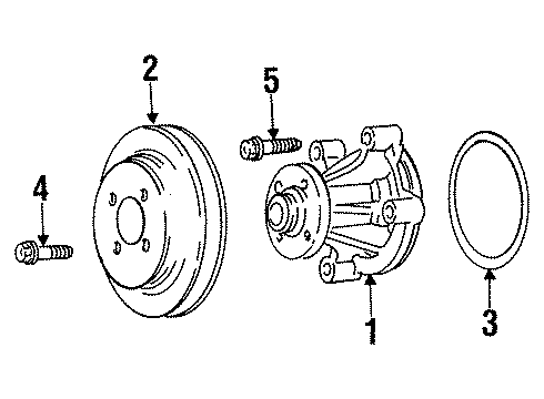 1994 Mercury Grand Marquis Water Pump Pulley Diagram for F2AZ8509A