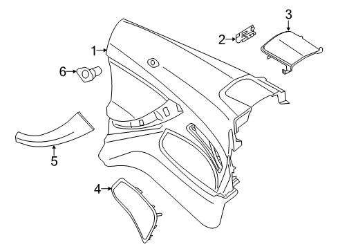 2018 BMW 640i Interior Trim - Quarter Panels Side Trim Panel, Leather, Right Diagram for 51437291812