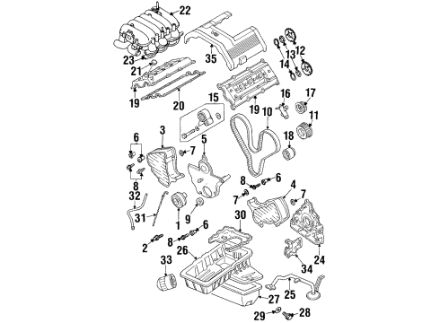 2000 Isuzu VehiCROSS Filters Gasket, Inlet Manifold Diagram for 8-97237-538-0