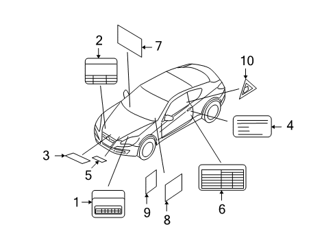 2010 Hyundai Genesis Coupe Information Labels Label-Instrument Panel Fuse Box Diagram for 91950-2M040