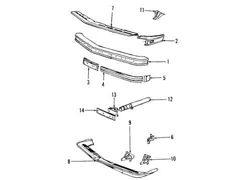 1987 BMW 635CSi Front Bumper Reinforcement Bumper Strut Front Diagram for 51111833192