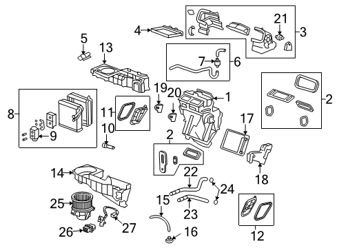 2007 Saturn Outlook Auxiliary Heater & A/C Wire Harness Diagram for 25786424