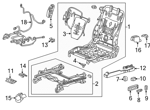 2018 Acura RDX Tracks & Components Lumbar Motor Cove Diagram for 81529-T0A-L81