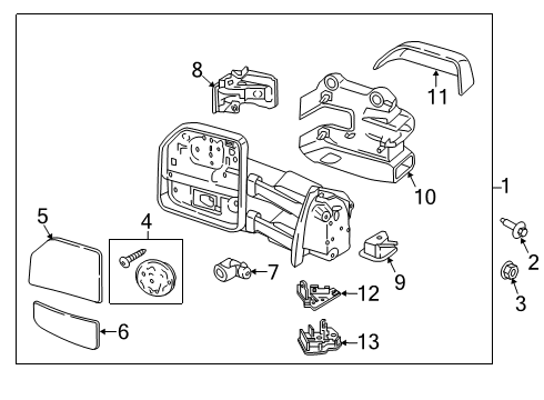 2015 Ford F-150 Mirrors Mirror Diagram for FL3Z-17682-AH