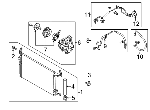 2005 Kia Spectra Air Conditioner Suction & Liquid Tube Assembly Diagram for 977752F000