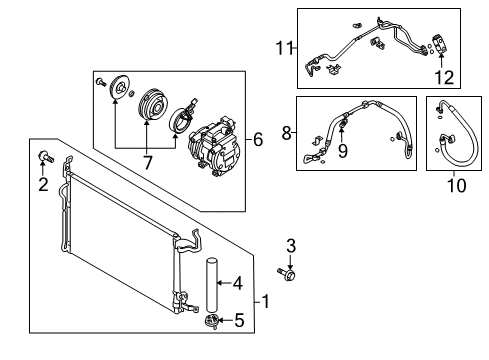 2004 Kia Spectra A/C Condenser, Compressor & Lines Clutch Assembly-Magnetic Diagram for 1K2NA61L10