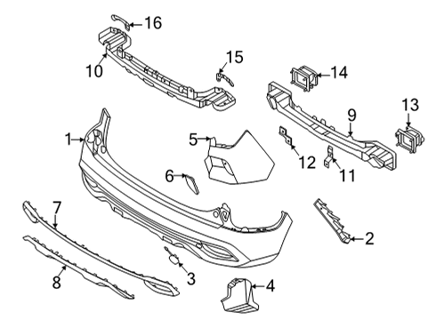 2021 Kia Seltos Bumper & Components - Rear Lamp Assembly-Rear R/REF Diagram for 92405Q5000