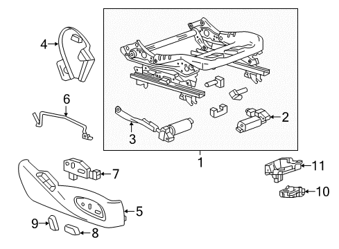 2021 Chevrolet Camaro Heated Seats Outer Finish Panel Bracket Diagram for 84459456