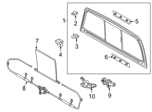 2016 Toyota Tundra Back Glass Back Glass Stopper Diagram for 67207-0C010