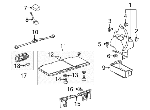 2007 Toyota Yaris Interior Trim - Rear Body Tail Panel Trim Diagram for 64716-52120-B0